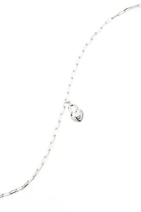 Silver Plated Heart Lock Paperclip Bracelet
