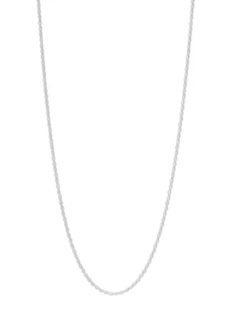 Sterling Silver Small 18'' Rope Chain Necklace