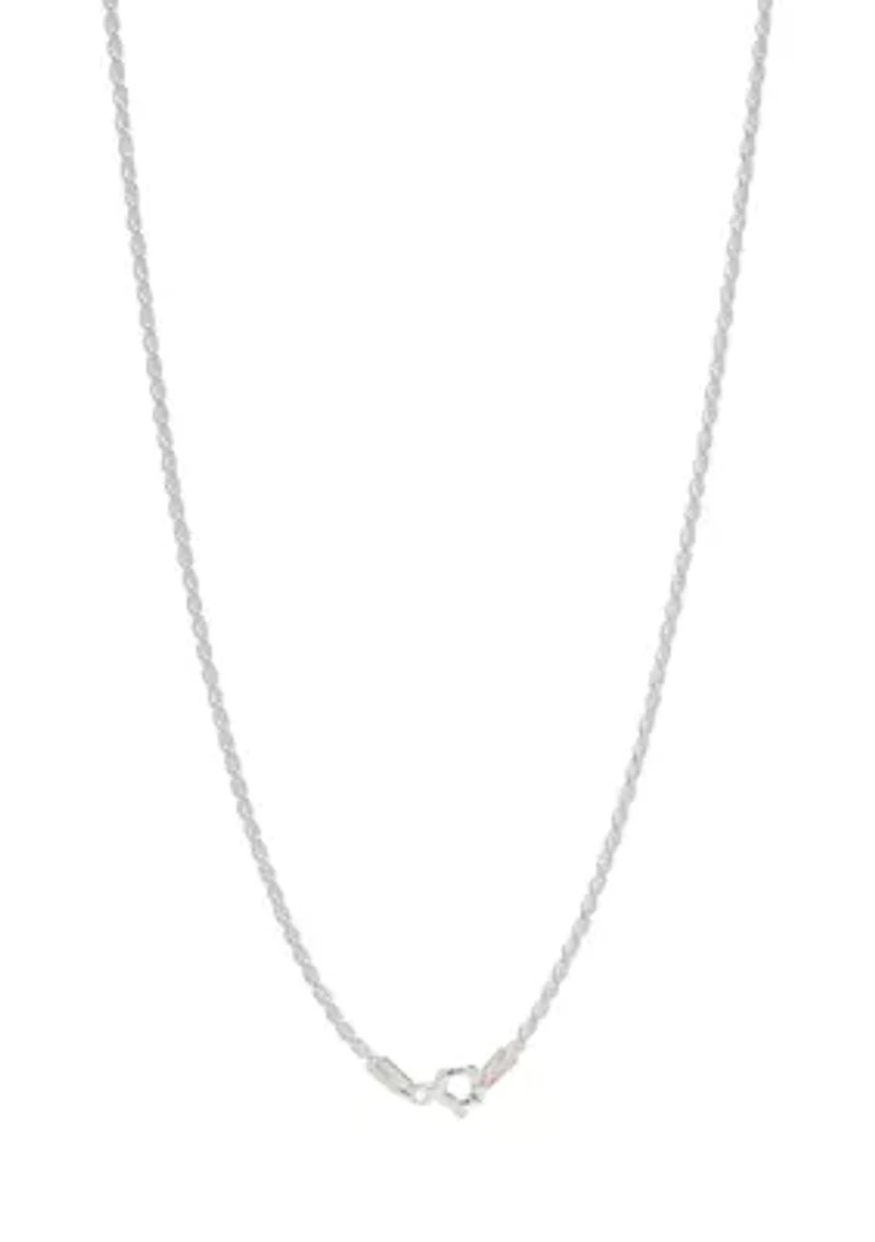 Sterling Silver Small 18'' Rope Chain Necklace