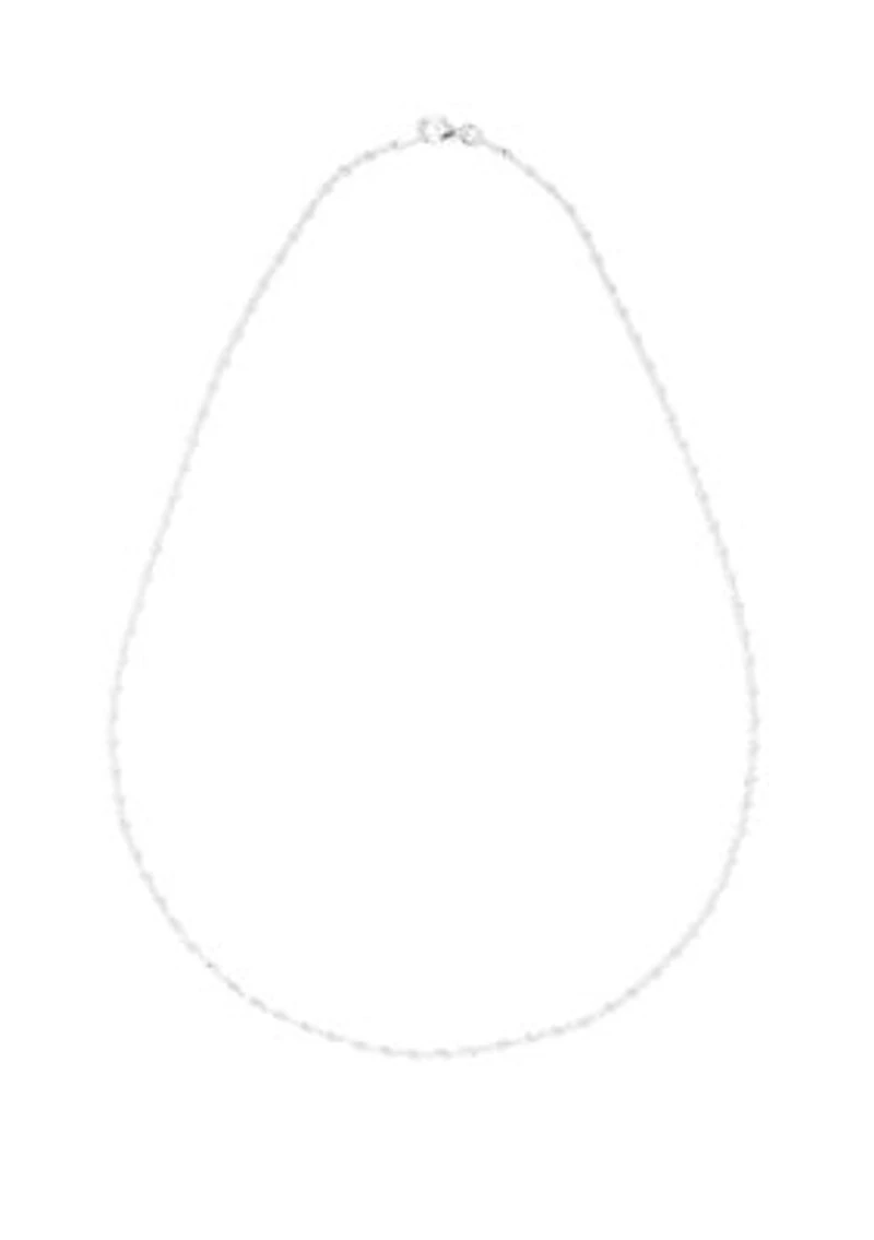 Sterling Silver Chain Bead Necklace