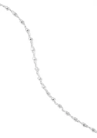 Sterling Silver Chain Bead Necklace