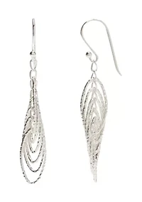 Silver Plated Multi Row Drop Earrings