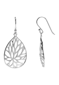 Silver Plated Filigree Teardrop Earrings