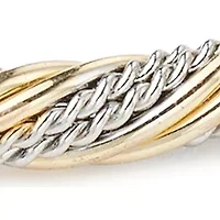 Two Tone Plated Twisted Bangle Bracelet
