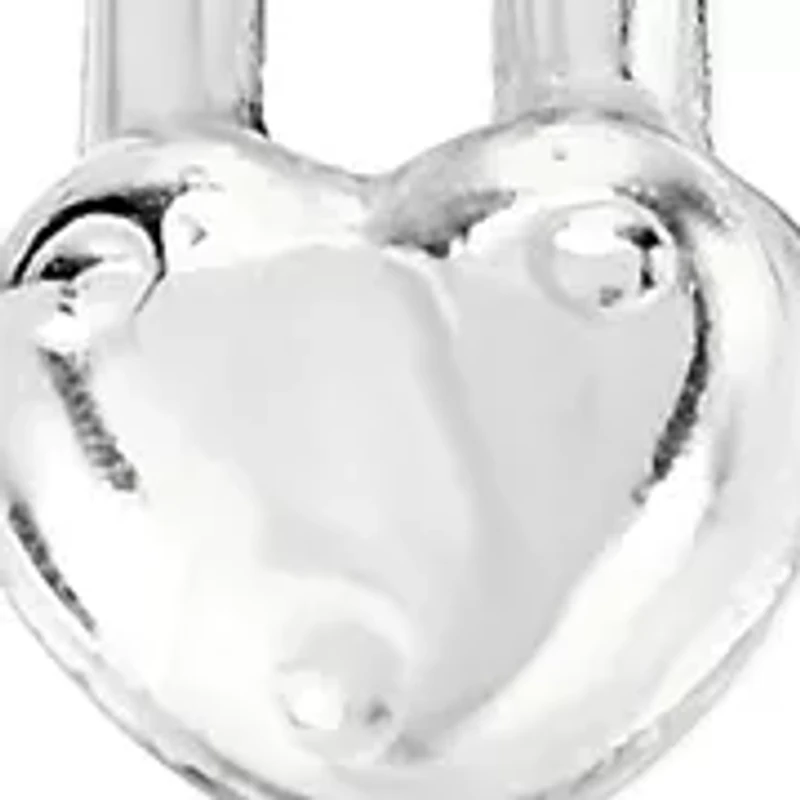 Silver Plated Heart Charm Paperclip Bracelet