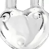 Silver Plated Heart Charm Paperclip Bracelet