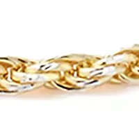 Sterling Silver Two Tone Rope Chain Bracelet
