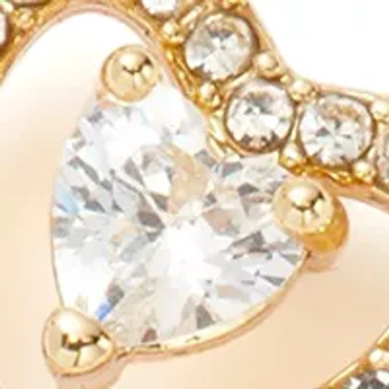 Gold Plated Heart Pendant Necklace and Earrings Set