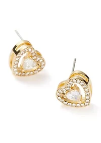 Gold Plated Heart Pendant Necklace and Earrings Set