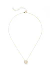 Gold Plated Heart Pendant Necklace and Earrings Set