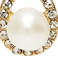 Gold Plated Pearl Pendant Necklace and Stud Set