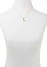 Gold Plated Pearl Pendant Necklace and Stud Set