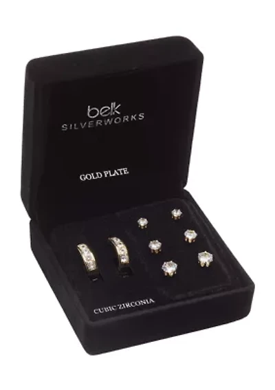 Gold Plated Drop Earring and Stud Set