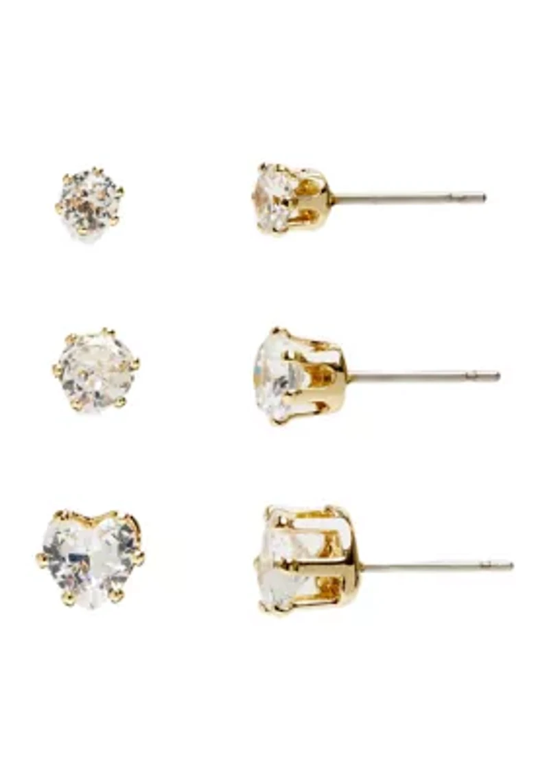 Gold Plated Drop Earring and Stud Set