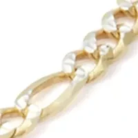 Two Tone Sterling Silver Figaro Chain Necklace