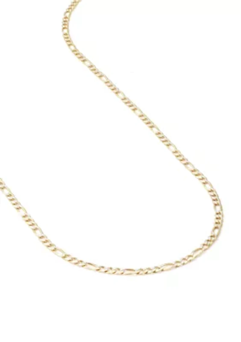 Two Tone Sterling Silver Figaro Chain Necklace