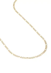 Two Tone Sterling Silver Figaro Chain Necklace