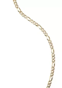 Two Tone Sterling Silver Figaro Chain Necklace