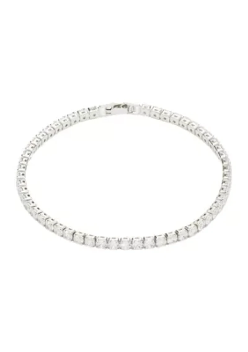 Sterling Silver Round Stone Tennis Bracelet