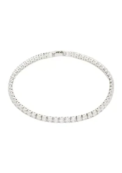 Sterling Silver Round Stone Tennis Bracelet