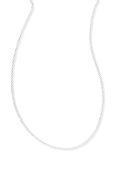Lab Grown Rope Chain Necklace Sterling Silver