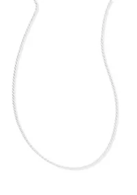 Lab Grown Rope Chain Necklace Sterling Silver