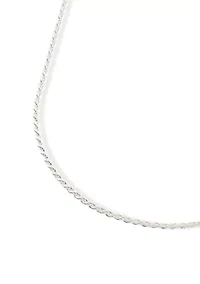 Lab Grown Rope Chain Necklace Sterling Silver