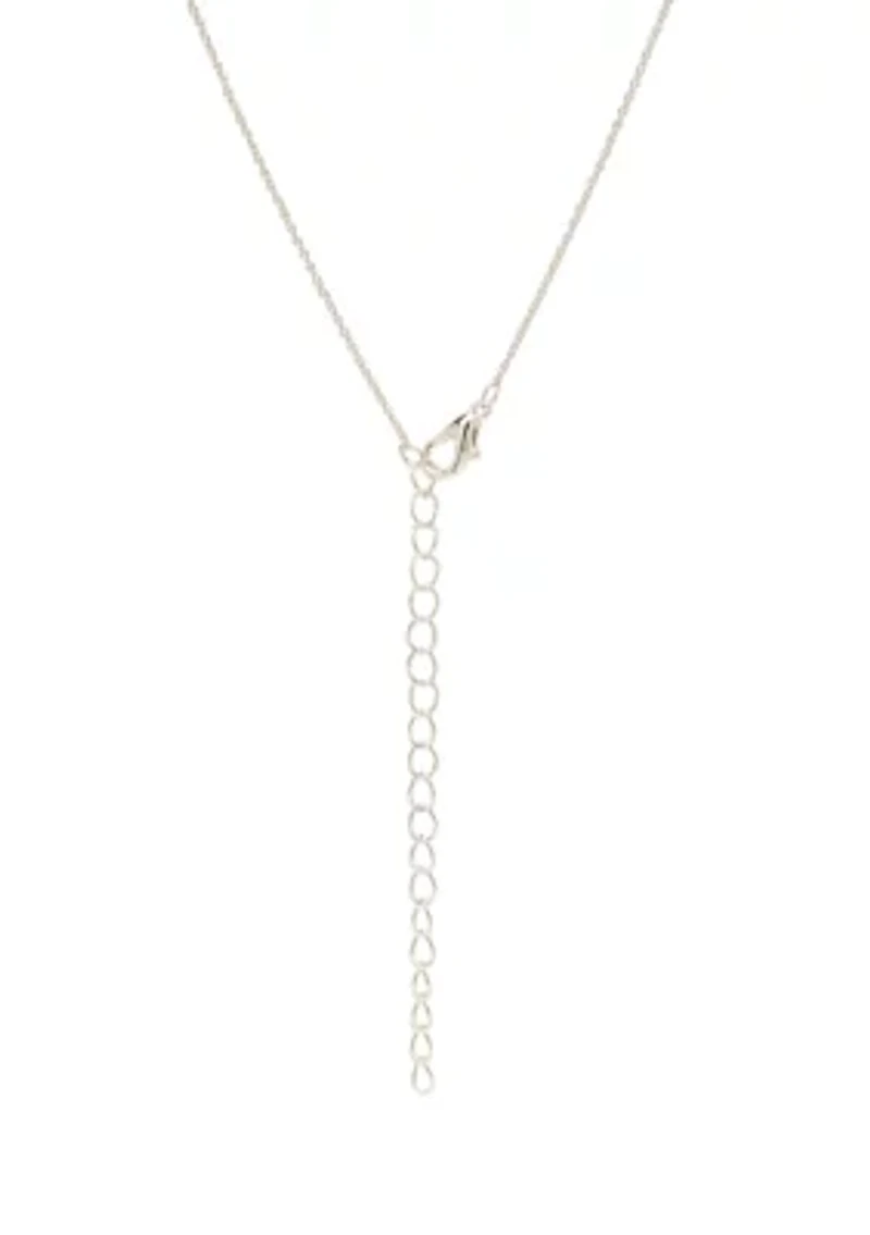 Square Stone Necklace and Earrings Set