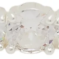 Silver Plated Cubic Zirconia Graduated Bangle Bracelet