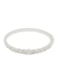 Silver Plated Cubic Zirconia Graduated Bangle Bracelet