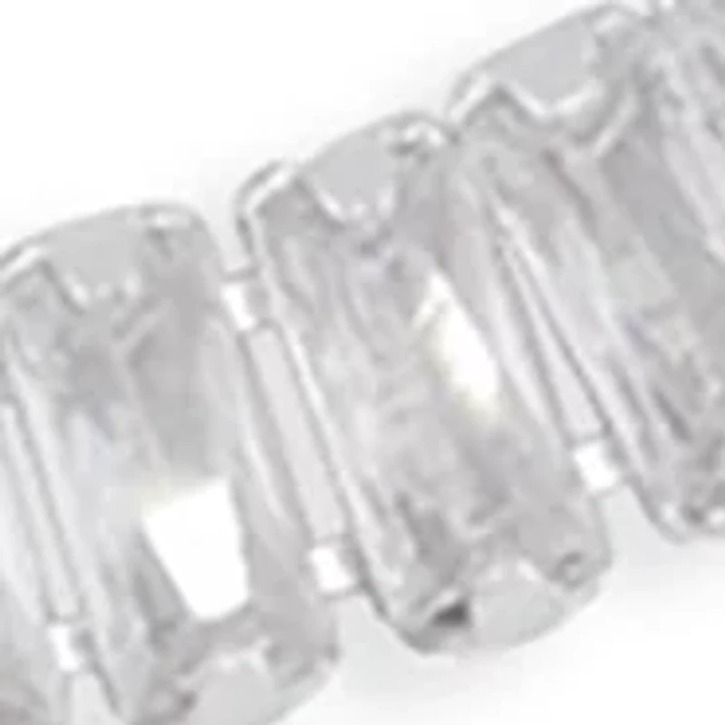 Silver Plated Baguette Cubic Zirconia Tennis Bracelet