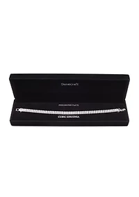 Silver Plated Baguette Cubic Zirconia Tennis Bracelet