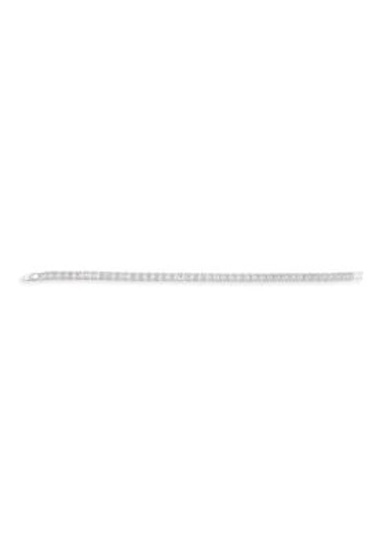Silver Plated Square Cubic Zirconia Tennis Bracelet