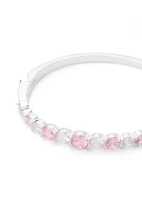 Silver Plated Stone Bangle Bracelet