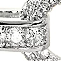Silver Plated CZ Belt Hinged Bangle Bracelet