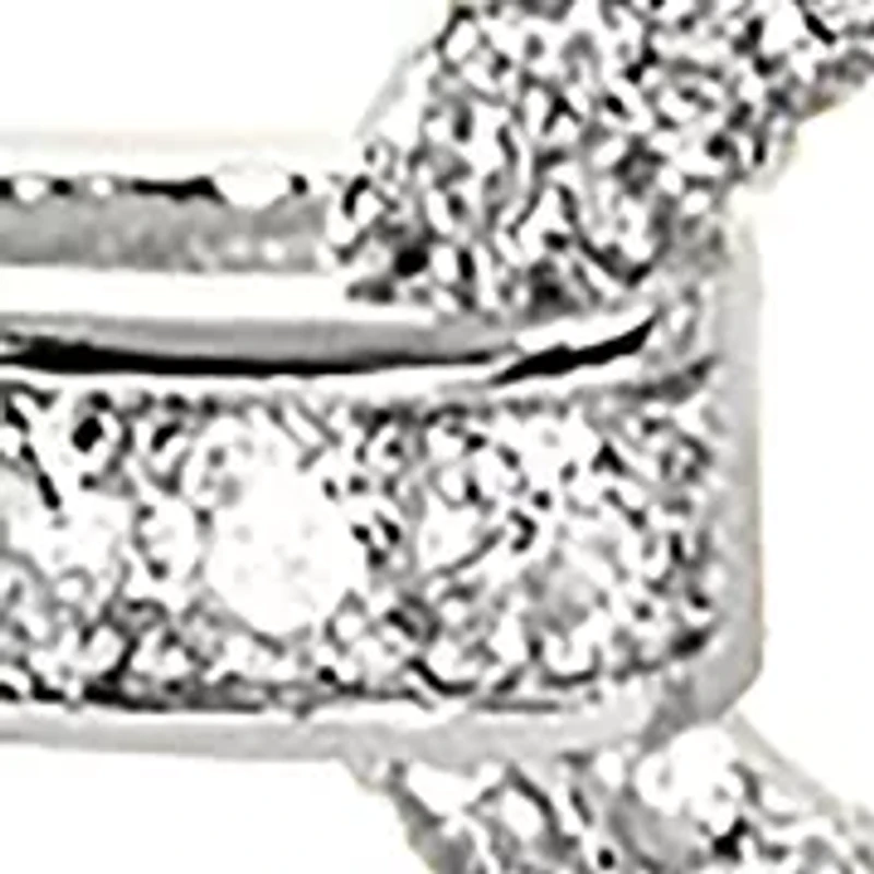 Silver Plated CZ Belt Hinged Bangle Bracelet