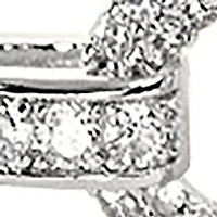 Silver Plated CZ Belt Hinged Bangle Bracelet