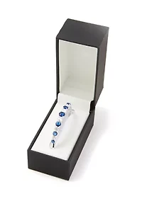 Silver Plated Stone Bangle Bracelet