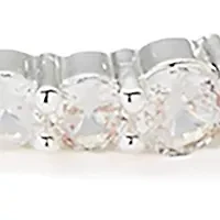 Silver Plated Crisscross Cubic Zirconia Bangle Bracelet