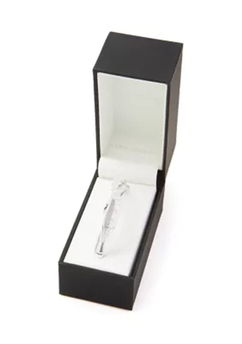 Silver Plated Crisscross Cubic Zirconia Bangle Bracelet