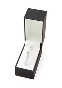 Silver Plated Crisscross Cubic Zirconia Bangle Bracelet