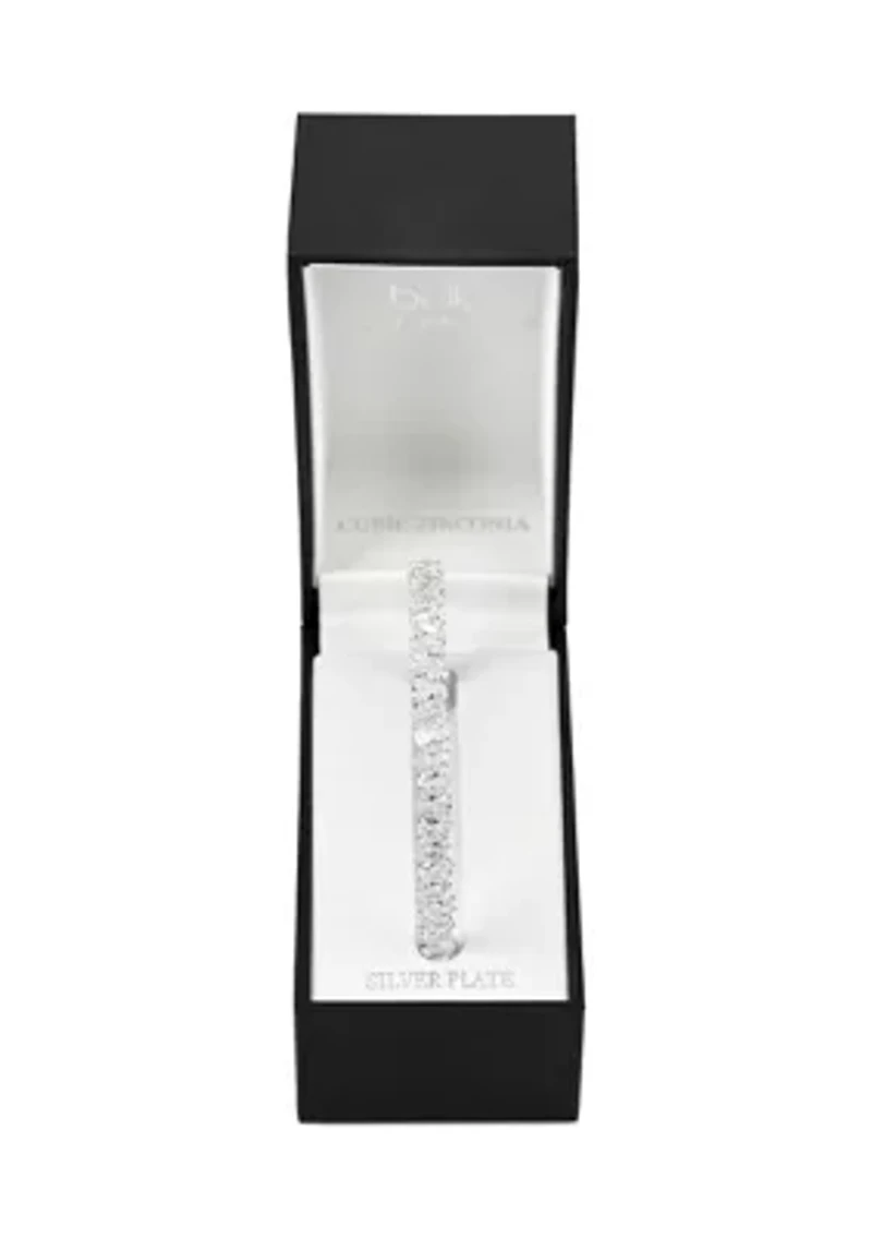 Lab Grown Stretch Cubic Zirconia Bangle Bracelet