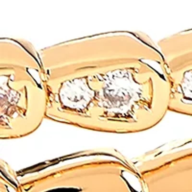 Lab Grown Double Row Cubic Zirconia Bangle Bracelet