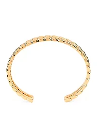 Lab Grown Double Row Cubic Zirconia Bangle Bracelet