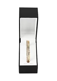 Lab Grown Double Row Cubic Zirconia Bangle Bracelet