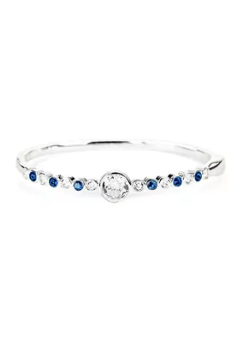Lab Grown Blue CZ Bangle Braclet