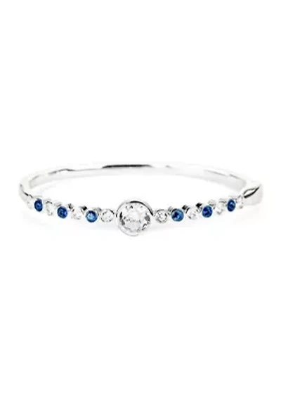 Lab Grown Blue CZ Bangle Braclet