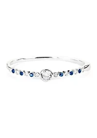 Lab Grown Blue CZ Bangle Braclet