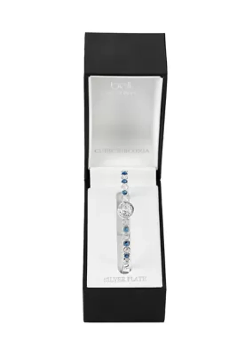 Lab Grown Blue CZ Bangle Braclet
