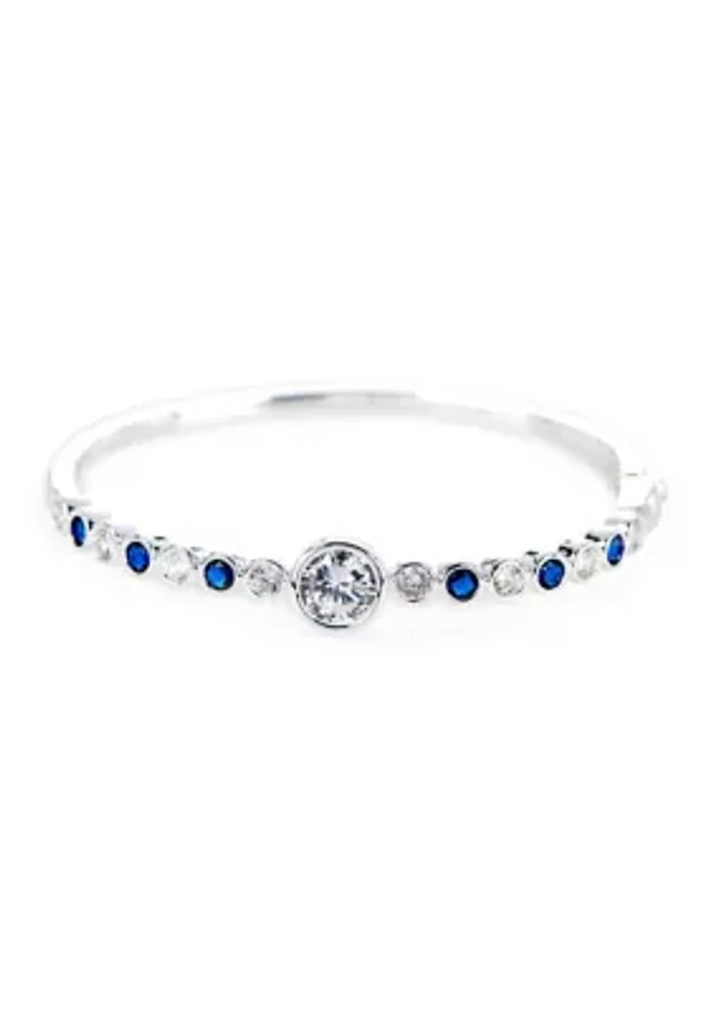 Silver Plated Lab Grown Cubic Zirconia Bracelet